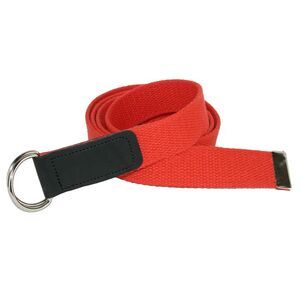 CTM Plus Size Cotton Web Belt with Double D Ring Buckle